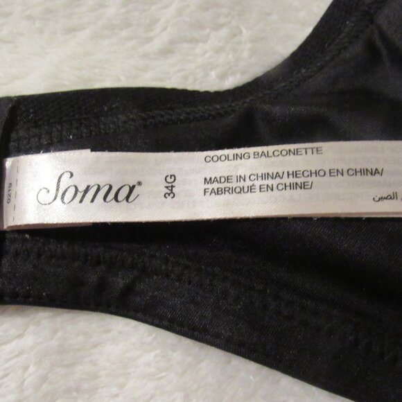 Soma Cooling Balconette Black Bra 34G USED - Picture 4 of 6